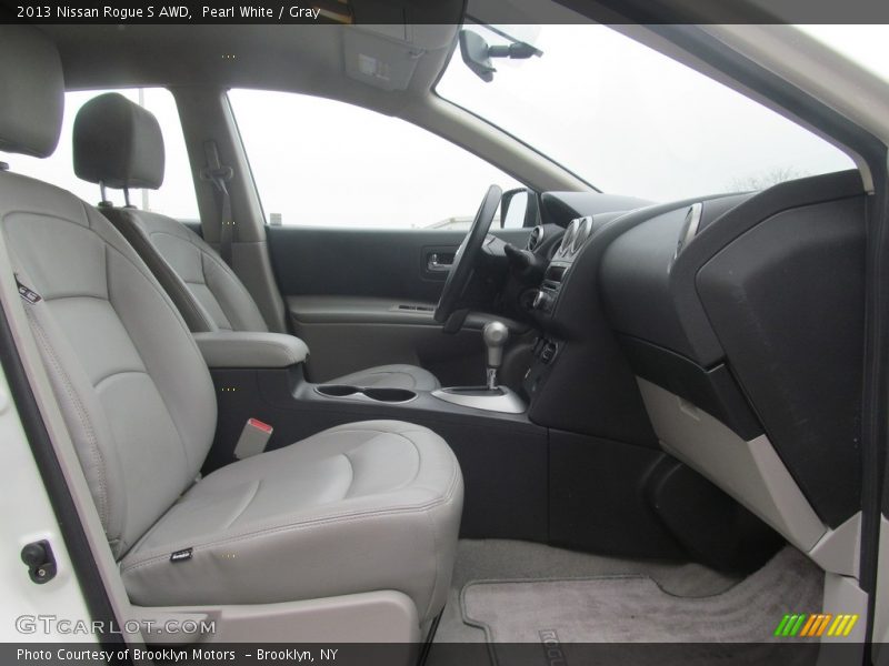 Pearl White / Gray 2013 Nissan Rogue S AWD