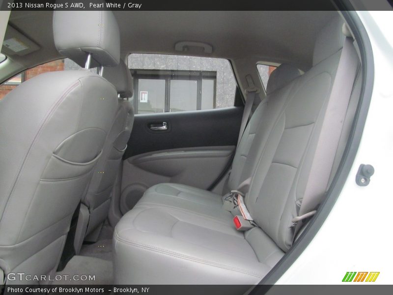 Pearl White / Gray 2013 Nissan Rogue S AWD