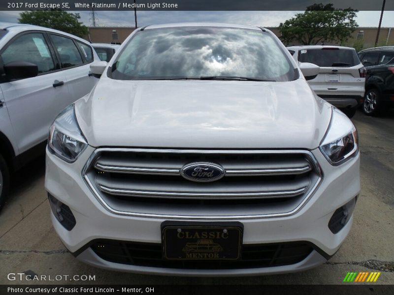 White Platinum / Medium Light Stone 2017 Ford Escape SE