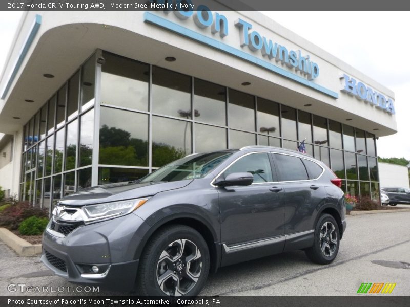 Modern Steel Metallic / Ivory 2017 Honda CR-V Touring AWD