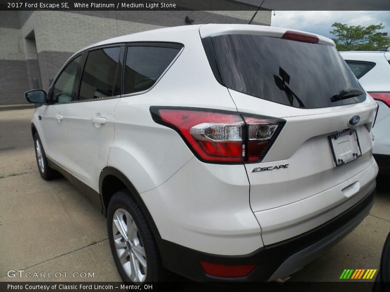 White Platinum / Medium Light Stone 2017 Ford Escape SE