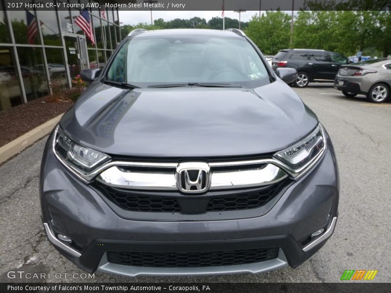 Modern Steel Metallic / Ivory 2017 Honda CR-V Touring AWD