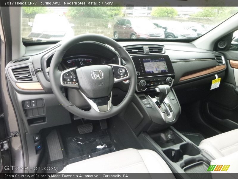 Modern Steel Metallic / Ivory 2017 Honda CR-V Touring AWD
