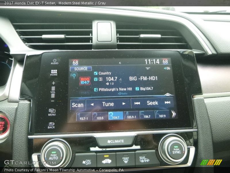 Modern Steel Metallic / Gray 2017 Honda Civic EX-T Sedan