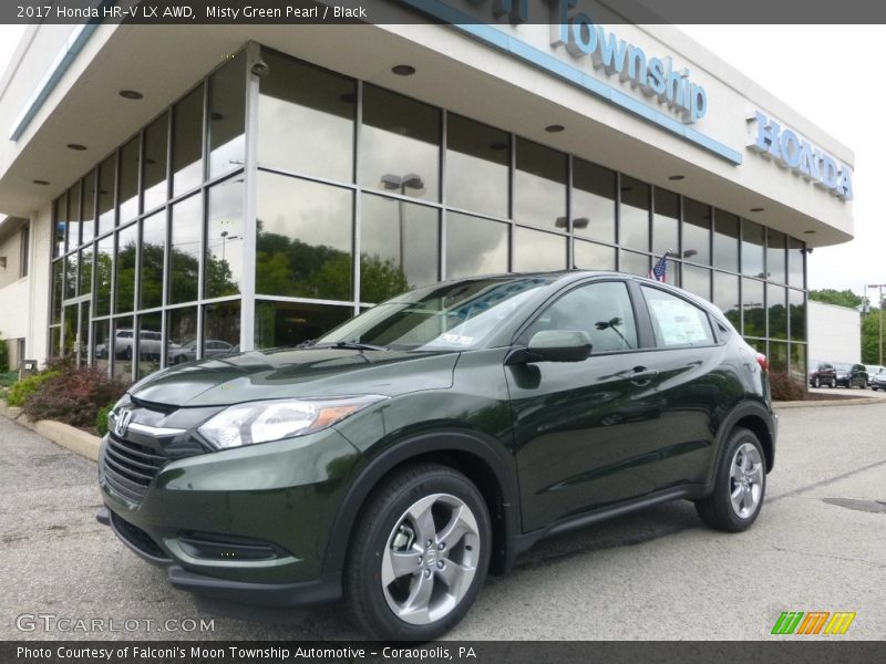 Misty Green Pearl / Black 2017 Honda HR-V LX AWD