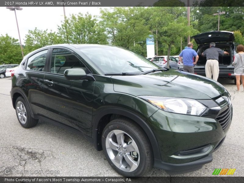 Misty Green Pearl / Black 2017 Honda HR-V LX AWD