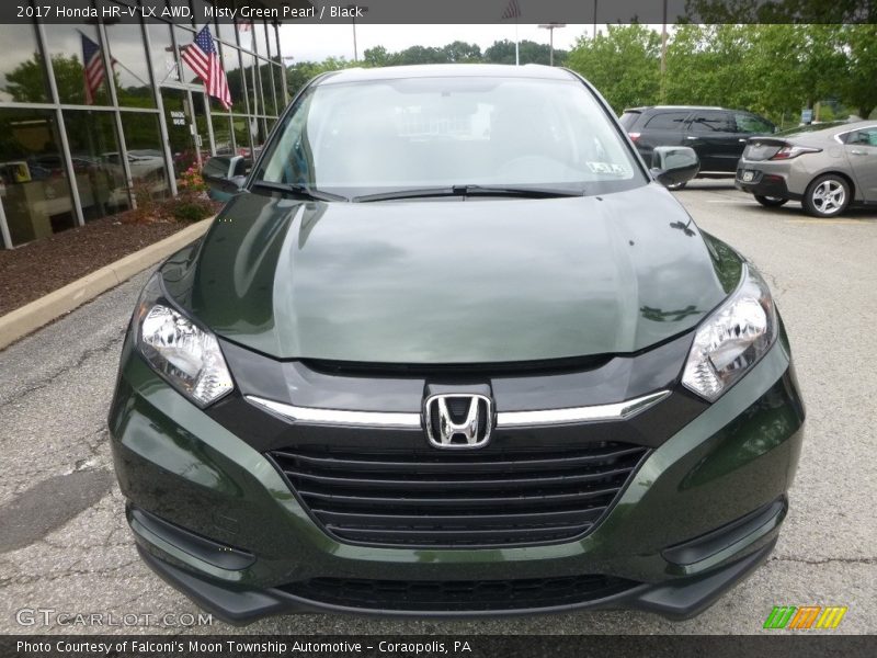 Misty Green Pearl / Black 2017 Honda HR-V LX AWD