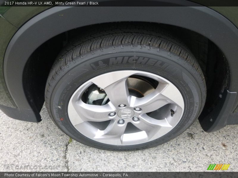 Misty Green Pearl / Black 2017 Honda HR-V LX AWD