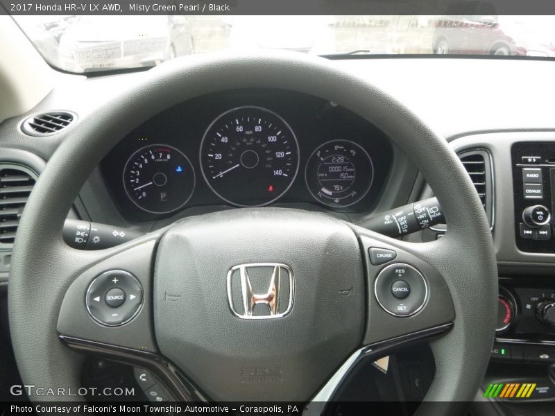 Misty Green Pearl / Black 2017 Honda HR-V LX AWD