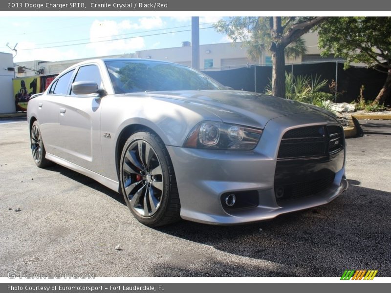 Granite Crystal / Black/Red 2013 Dodge Charger SRT8