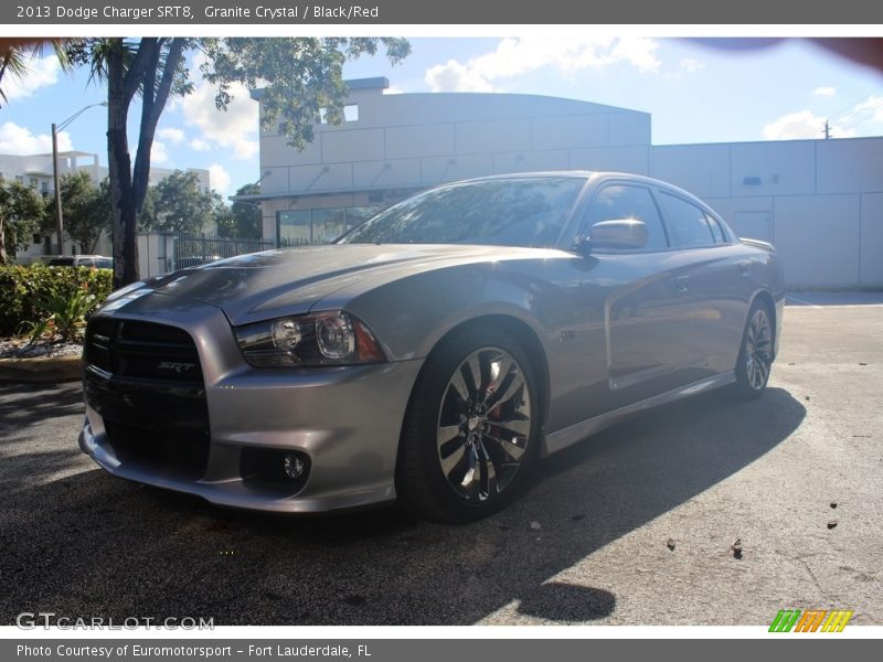 Granite Crystal / Black/Red 2013 Dodge Charger SRT8