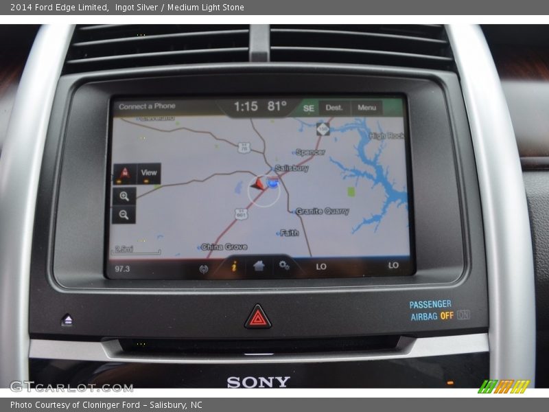 Ingot Silver / Medium Light Stone 2014 Ford Edge Limited