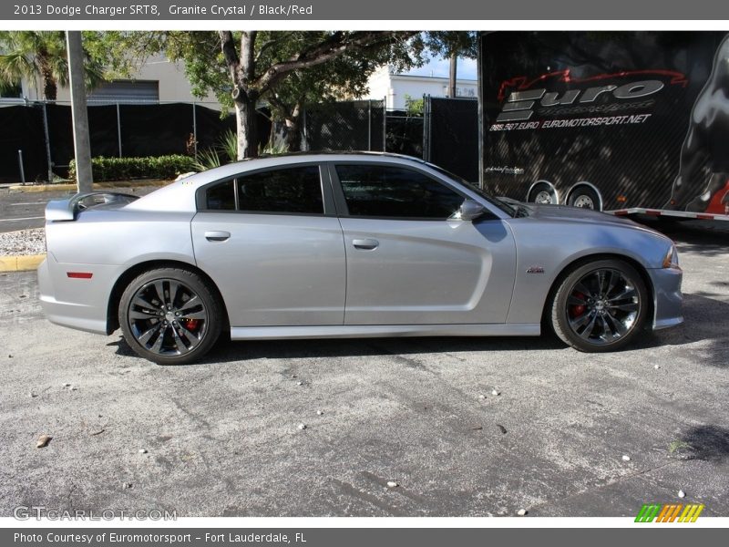 Granite Crystal / Black/Red 2013 Dodge Charger SRT8