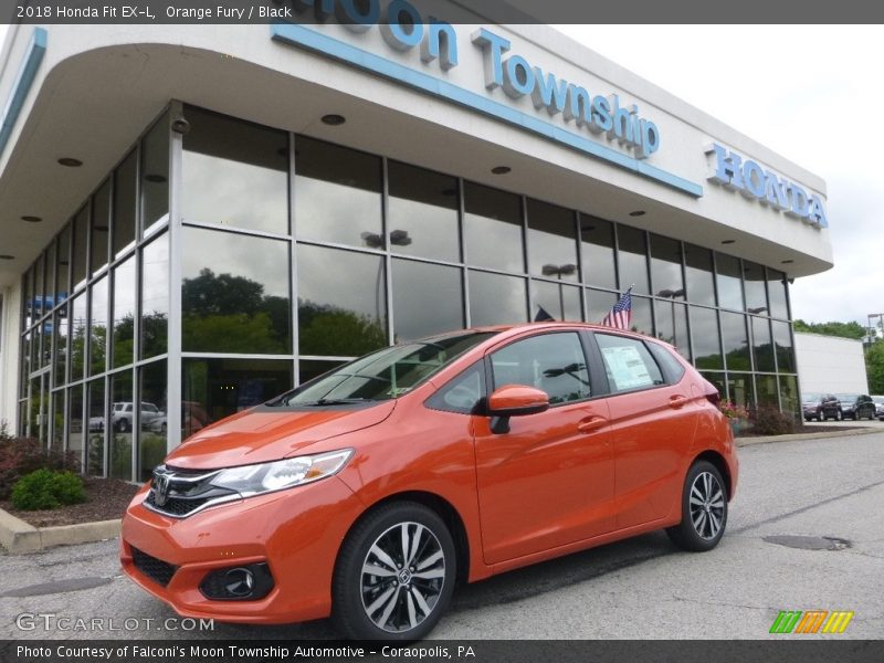 Orange Fury / Black 2018 Honda Fit EX-L