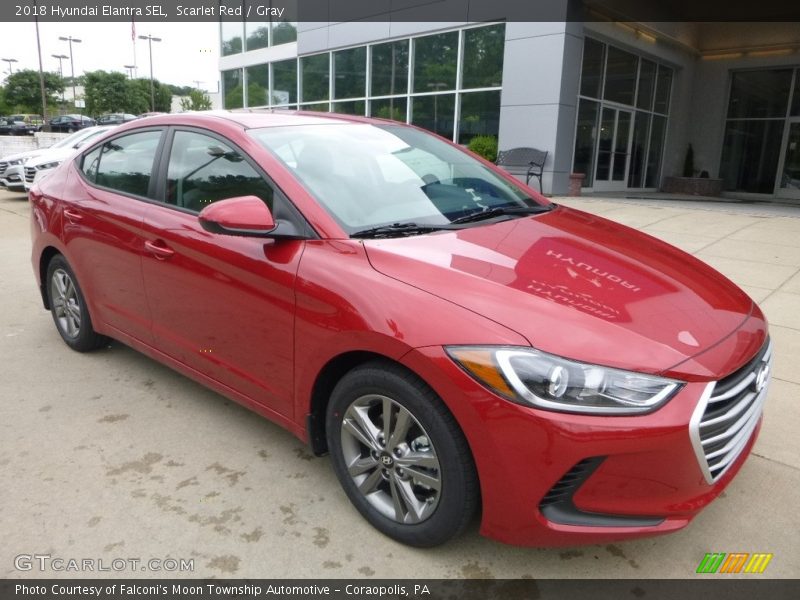 Scarlet Red / Gray 2018 Hyundai Elantra SEL