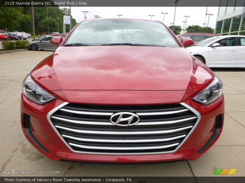 Scarlet Red / Gray 2018 Hyundai Elantra SEL