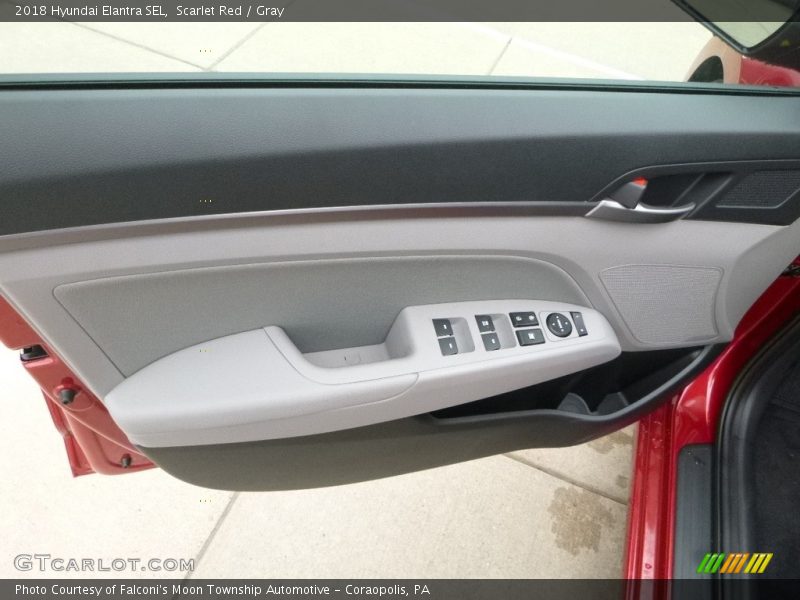 Scarlet Red / Gray 2018 Hyundai Elantra SEL