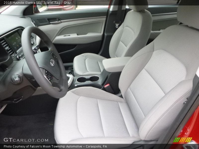 Scarlet Red / Gray 2018 Hyundai Elantra SEL