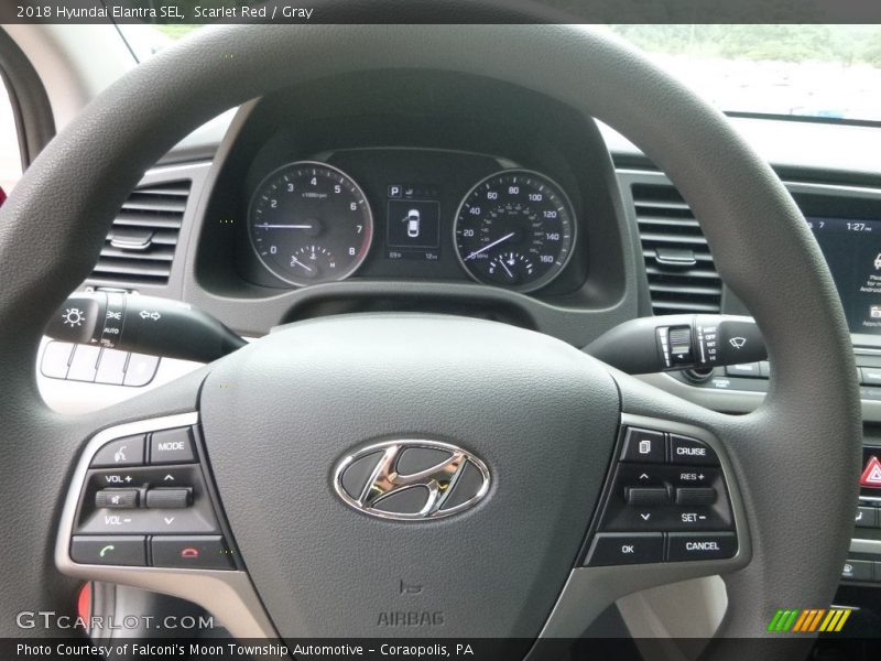Scarlet Red / Gray 2018 Hyundai Elantra SEL