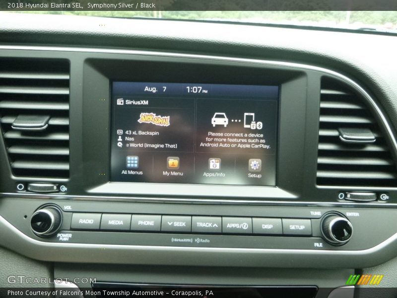 Symphony Silver / Black 2018 Hyundai Elantra SEL
