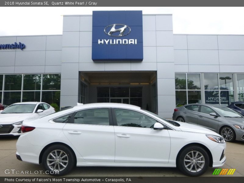Quartz White Pearl / Gray 2018 Hyundai Sonata SE
