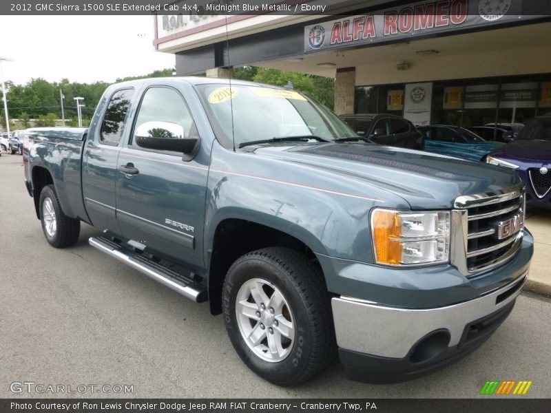 Midnight Blue Metallic / Ebony 2012 GMC Sierra 1500 SLE Extended Cab 4x4