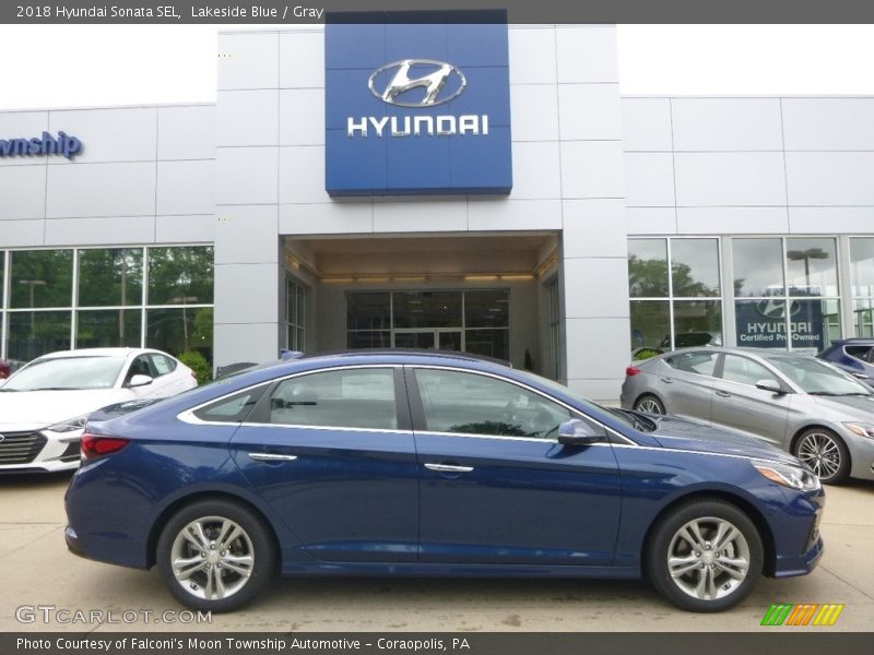 Lakeside Blue / Gray 2018 Hyundai Sonata SEL