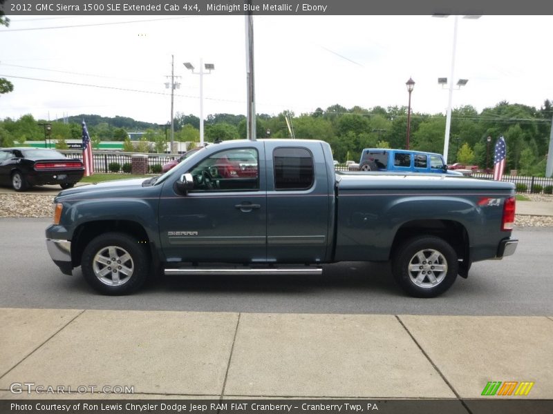 Midnight Blue Metallic / Ebony 2012 GMC Sierra 1500 SLE Extended Cab 4x4