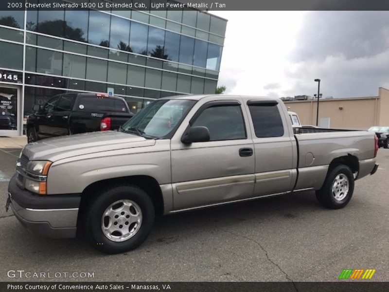 Light Pewter Metallic / Tan 2003 Chevrolet Silverado 1500 LS Extended Cab