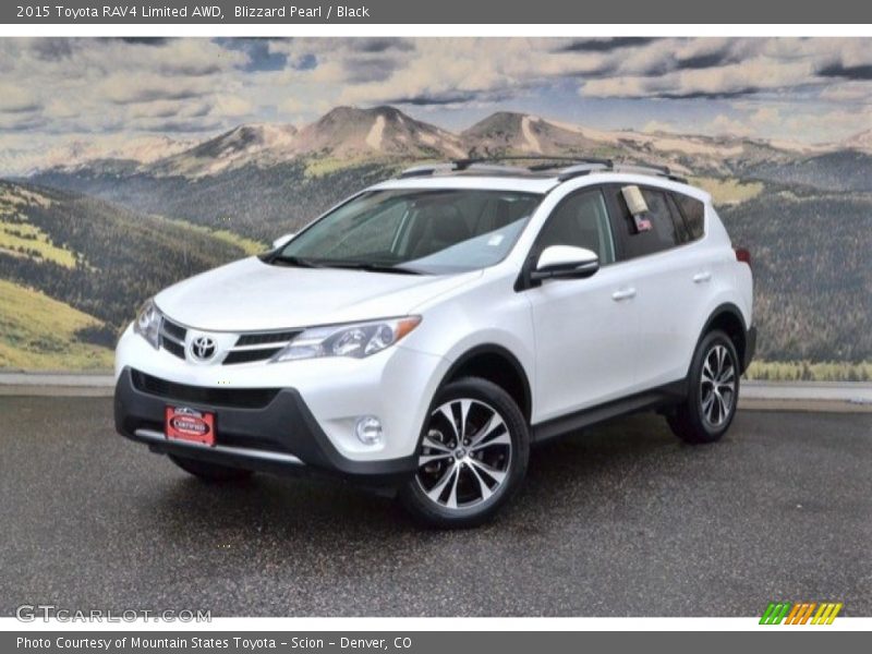 Blizzard Pearl / Black 2015 Toyota RAV4 Limited AWD