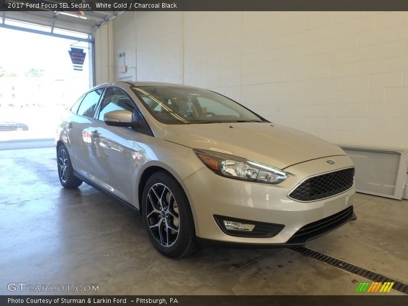 White Gold / Charcoal Black 2017 Ford Focus SEL Sedan