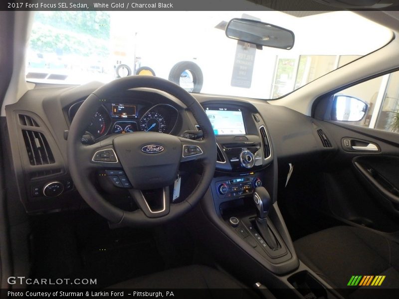 White Gold / Charcoal Black 2017 Ford Focus SEL Sedan