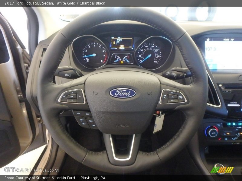 White Gold / Charcoal Black 2017 Ford Focus SEL Sedan