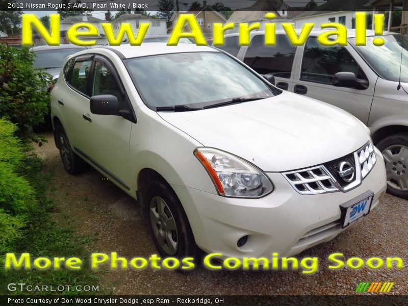 Pearl White / Black 2012 Nissan Rogue S AWD