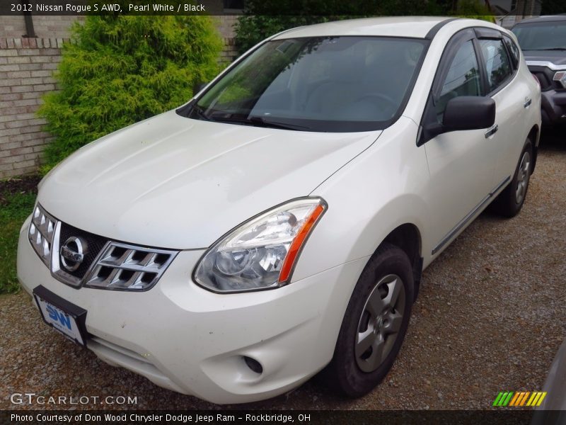 Pearl White / Black 2012 Nissan Rogue S AWD
