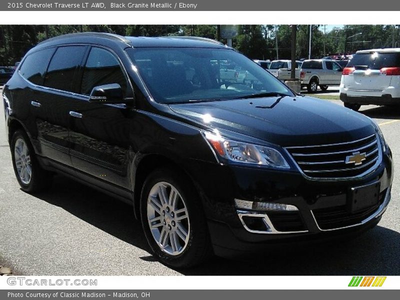 Black Granite Metallic / Ebony 2015 Chevrolet Traverse LT AWD