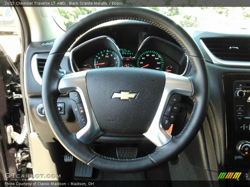 Black Granite Metallic / Ebony 2015 Chevrolet Traverse LT AWD