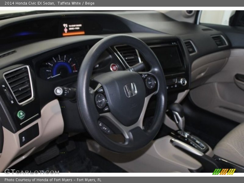 Taffeta White / Beige 2014 Honda Civic EX Sedan