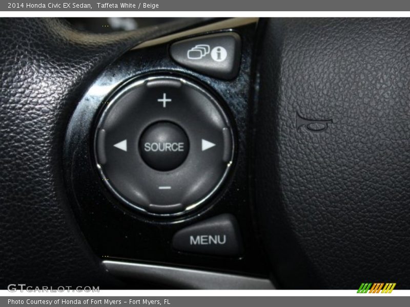 Taffeta White / Beige 2014 Honda Civic EX Sedan