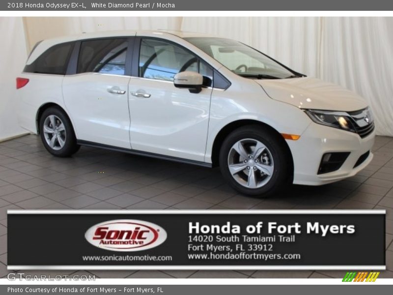 White Diamond Pearl / Mocha 2018 Honda Odyssey EX-L