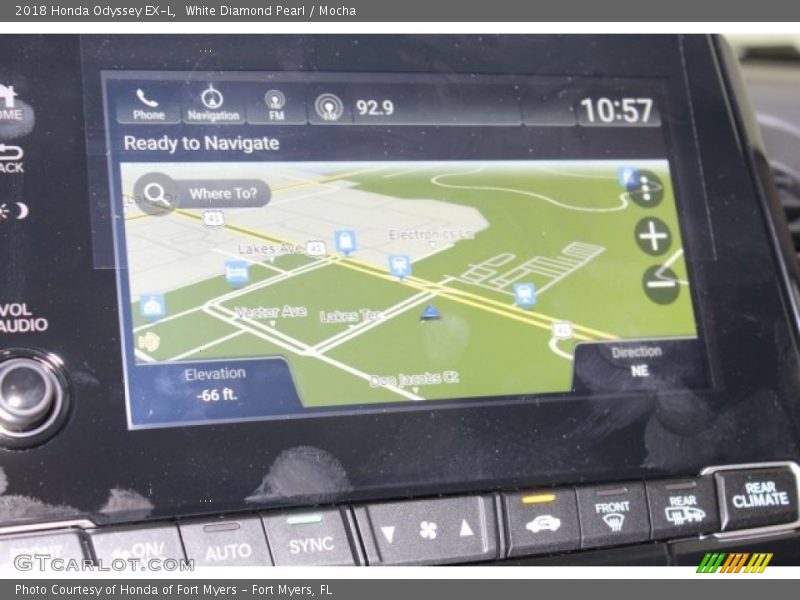 White Diamond Pearl / Mocha 2018 Honda Odyssey EX-L