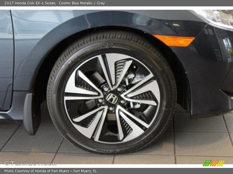 Cosmic Blue Metallic / Gray 2017 Honda Civic EX-L Sedan
