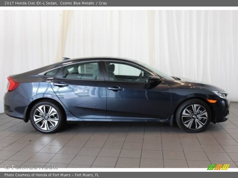 Cosmic Blue Metallic / Gray 2017 Honda Civic EX-L Sedan