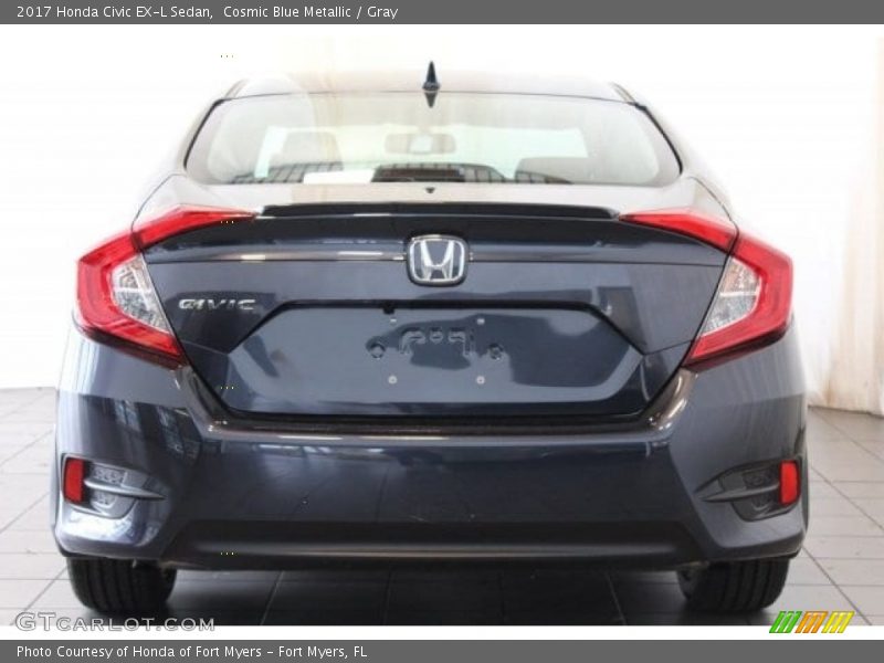 Cosmic Blue Metallic / Gray 2017 Honda Civic EX-L Sedan