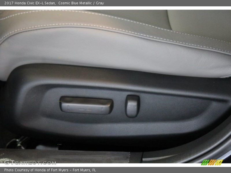Cosmic Blue Metallic / Gray 2017 Honda Civic EX-L Sedan