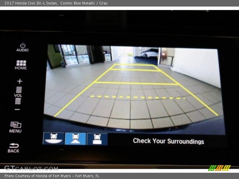 Cosmic Blue Metallic / Gray 2017 Honda Civic EX-L Sedan