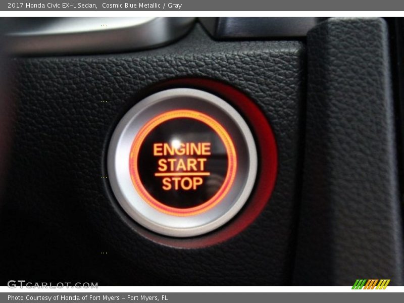 Cosmic Blue Metallic / Gray 2017 Honda Civic EX-L Sedan