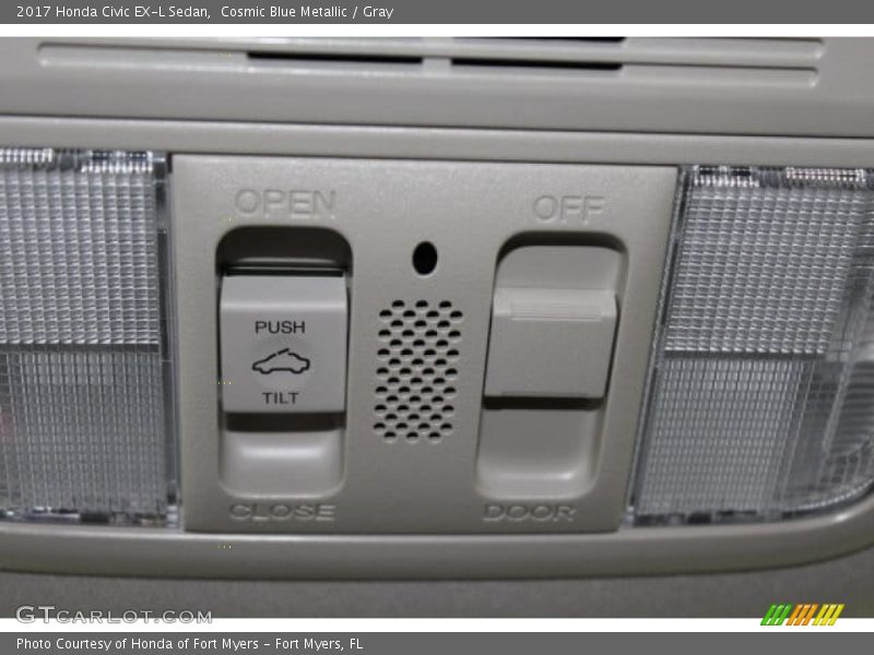 Cosmic Blue Metallic / Gray 2017 Honda Civic EX-L Sedan