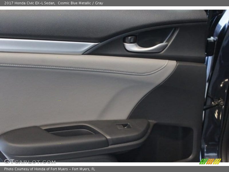 Cosmic Blue Metallic / Gray 2017 Honda Civic EX-L Sedan