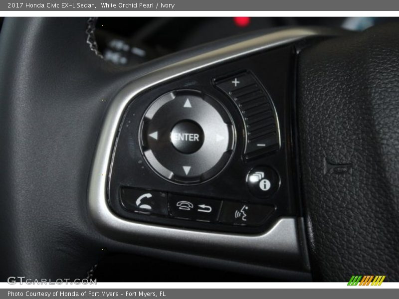 White Orchid Pearl / Ivory 2017 Honda Civic EX-L Sedan